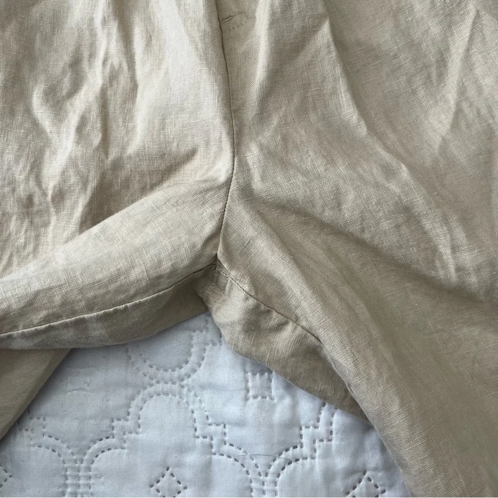 Quince 100% European Linen Wide Leg Pants JDA01 Beige L - Picture 14 of 17